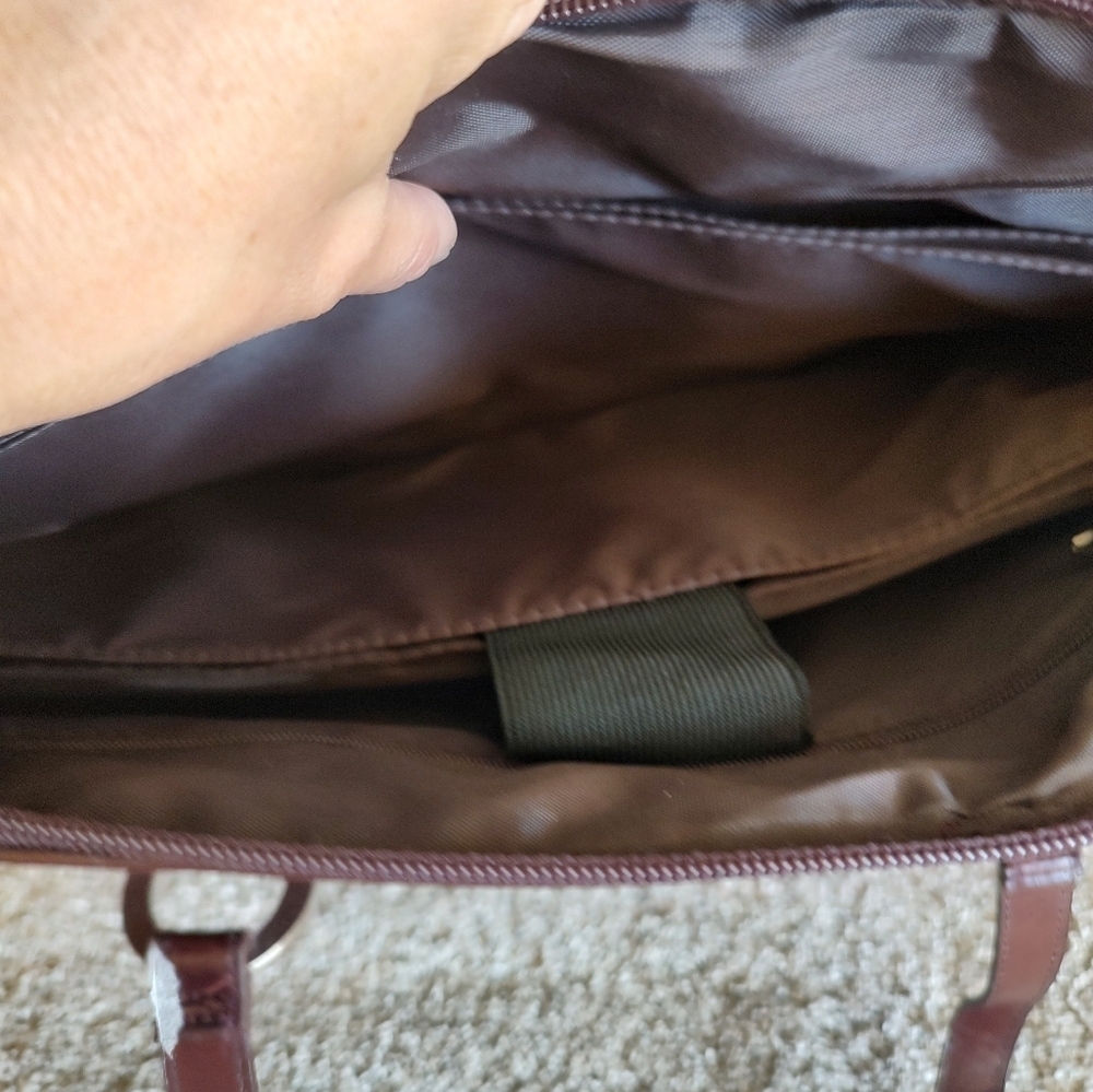 Coldwater Creek Brown Faux Leather Computer Laptop Briefcase Bag NWT! - Picture 12 of 16